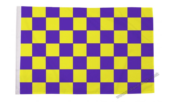 Purple and Yellow Check Flag (Sleeved)
